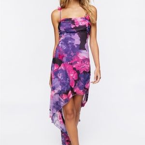 floral print high-low dress